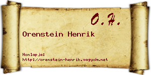 Orenstein Henrik névjegykártya